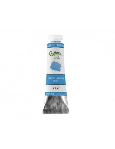 Pintura gouache/tempera liderpapel tubo de aluminio de 60 ml color azul cian