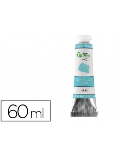 Pintura gouache/tempera liderpapel tubo de aluminio de 60 ml color azul turquesa