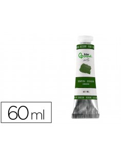 Pintura gouache/tempera liderpapel tubo de aluminio de 60 ml color verde oscuro