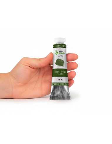 Pintura gouache/tempera liderpapel tubo de aluminio de 60 ml color verde oscuro