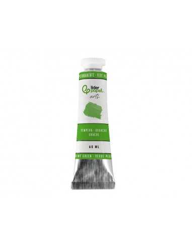 Pintura gouache/tempera liderpapel tubo de aluminio de60 ml color verde permanente