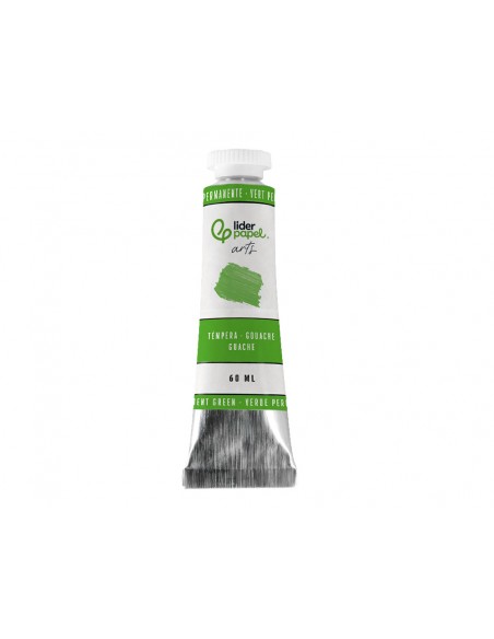 Pintura gouache/tempera liderpapel tubo de aluminio de60 ml color verde permanente Pintura gouache/tempera liderpapel tubo de aluminio de60 ml color verde permanente