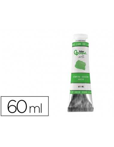 Pintura gouache/tempera liderpapel tubo de aluminio de 60 ml color verde claro