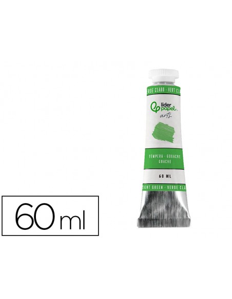 Pintura gouache/tempera liderpapel tubo de aluminio de 60 ml color verde claro