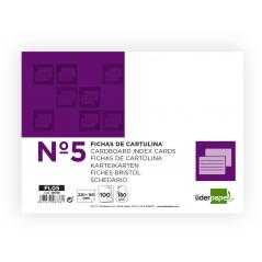 Ficha liderpapel lisa nº5 160x220mm paquete de 100 180g
