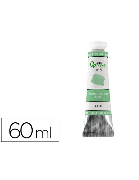 Pintura gouache/tempera liderpapel tubo de aluminio de 60 ml color verde menta