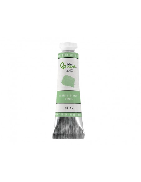 Pintura gouache/tempera liderpapel tubo de aluminio de 60 ml color verde menta
