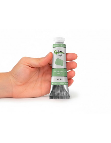 Pintura gouache/tempera liderpapel tubo de aluminio de 60 ml color verde menta