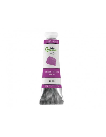 Pintura gouache/tempera liderpapel tubo de aluminio de 60 ml color violeta Pintura gouache/tempera liderpapel tubo de aluminio de 60 ml color violeta