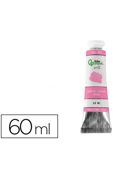 Pintura gouache/tempera liderpapel tubo de aluminio de 60 ml color rosa