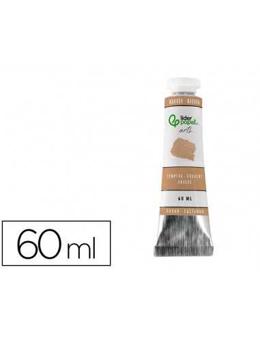 Pintura gouache/tempera liderpapel tubo de aluminio de 60 ml color marron