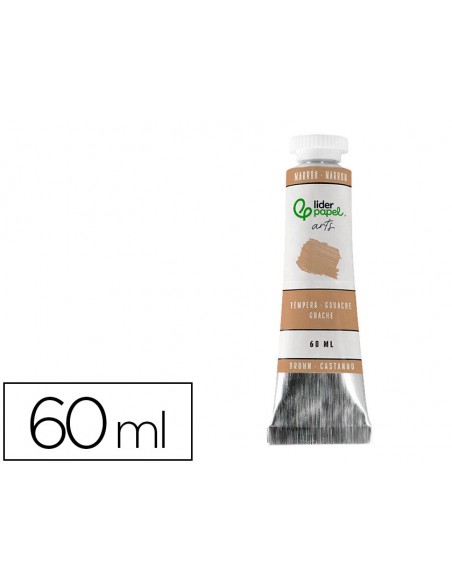 Pintura gouache/tempera liderpapel tubo de aluminio de 60 ml color marron