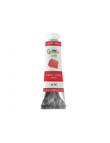Pintura gouache/tempera liderpapel tubo de aluminio de 60 ml color rojo oscuro
