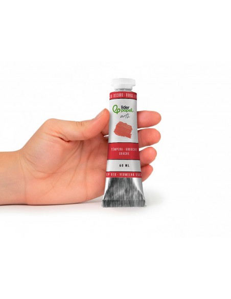 Pintura gouache/tempera liderpapel tubo de aluminio de 60 ml color rojo oscuro