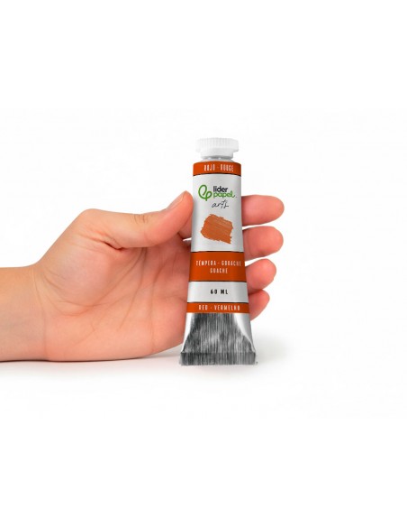 Pintura gouache/tempera liderpapel tubo de aluminio de 60 ml color rojo