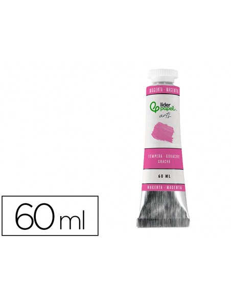 Pintura gouache/tempera liderpapel tubo de aluminio de 60 ml color magenta