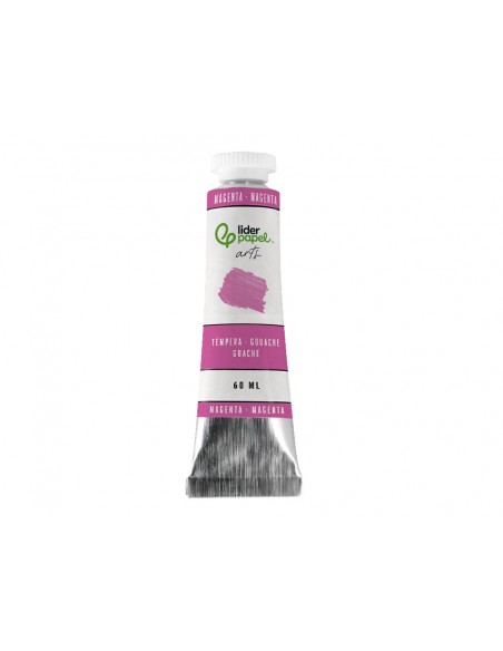 Pintura gouache/tempera liderpapel tubo de aluminio de 60 ml color magenta