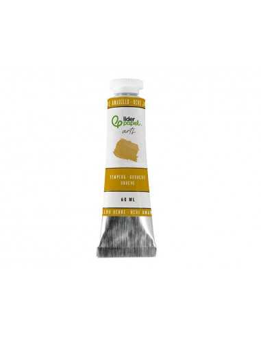 Pintura gouache/tempera liderpapel tubo de aluminio de 60 ml color ocre amarillo
