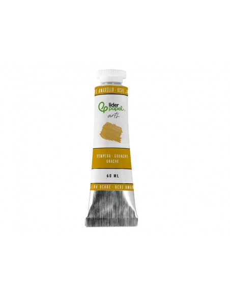 Pintura gouache/tempera liderpapel tubo de aluminio de 60 ml color ocre amarillo