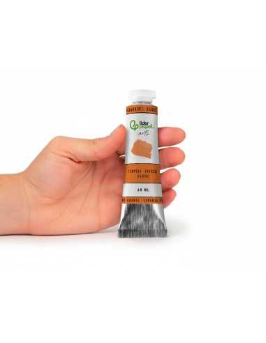Pintura gouache/tempera liderpapel tubo de aluminio de60 ml color naranja permanente