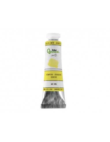 Pintura gouache/tempera liderpapel tubo de aluminio de 60 ml color amarillo limon