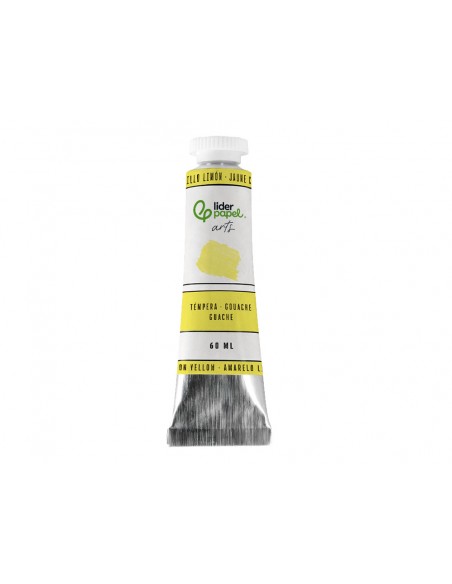 Pintura gouache/tempera liderpapel tubo de aluminio de 60 ml color amarillo limon Pintura gouache/tempera liderpapel tubo de aluminio de 60 ml color amarillo limon