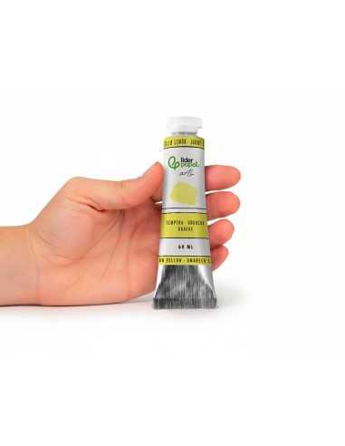 Pintura gouache/tempera liderpapel tubo de aluminio de 60 ml color amarillo limon