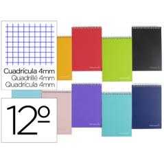 Cuaderno espiral liderpapel bolsillo doceavo apaisado witty tapa dura 80h 75gr cuadro 4 mm colores surtidos