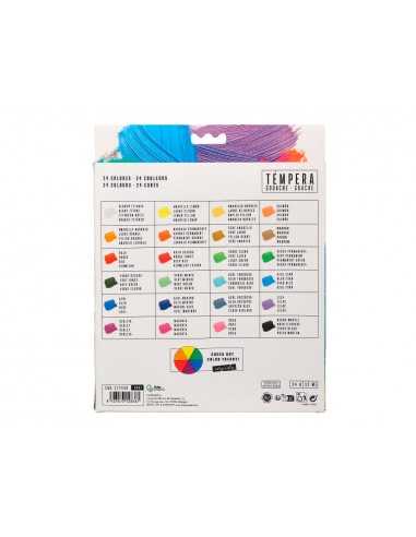 Pintura gouache/tempera liderpapel caja de 24 tubos de aluminio de 12 ml colores surtidos