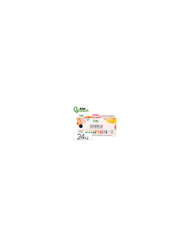 Acuarela liderpapel 24 colores con pincel estuche metalico