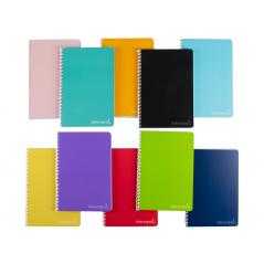 Cuaderno espiral liderpapel cuarto witty tapa dura 80h 75gr liso sin margen colores surtidos