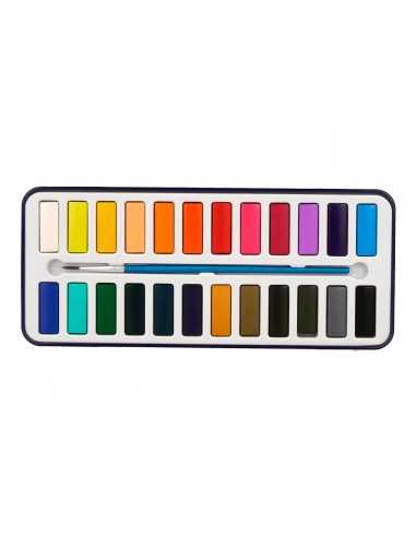 Acuarela liderpapel 24 colores con pincel estuche metalico