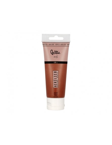 Pintura acrilica liderpapel tubo de plastico de 120 ml color marron