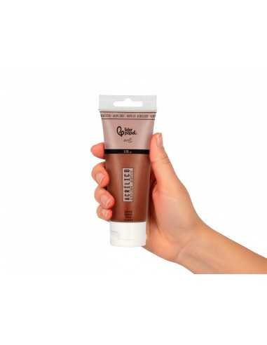 Pintura acrilica liderpapel tubo de plastico de 120 ml color marron