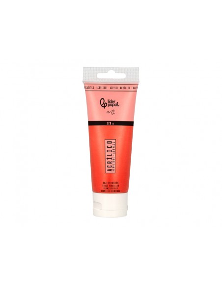 Pintura acrilica liderpapel tubo de plastico de 120 ml color rojo bermellon Pintura acrilica liderpapel tubo de plastico de 120 ml color rojo bermellon