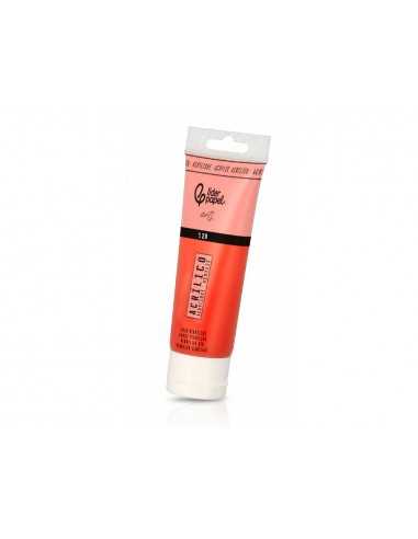 Pintura acrilica liderpapel tubo de plastico de 120 ml color rojo bermellon