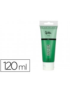 Pintura acrilica liderpapel tubo de plastico de 120 ml color verde permanente