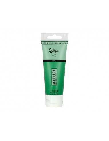 Pintura acrilica liderpapel tubo de plastico de 120 ml color verde permanente