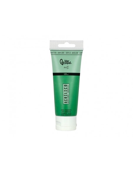 Pintura acrilica liderpapel tubo de plastico de 120 ml color verde permanente Pintura acrilica liderpapel tubo de plastico de 120 ml color verde permanente