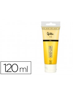 Pintura acrilica liderpapel tubo de plastico de 120 ml color amarillo
