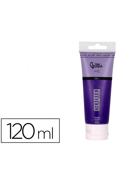 Pintura acrilica liderpapel tubo de plastico de 120 ml color purpura