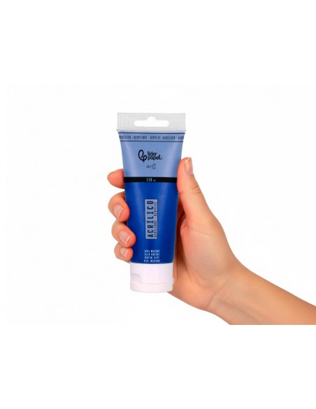 Pintura acrilica liderpapel tubo de plastico de 120 ml color azul marino