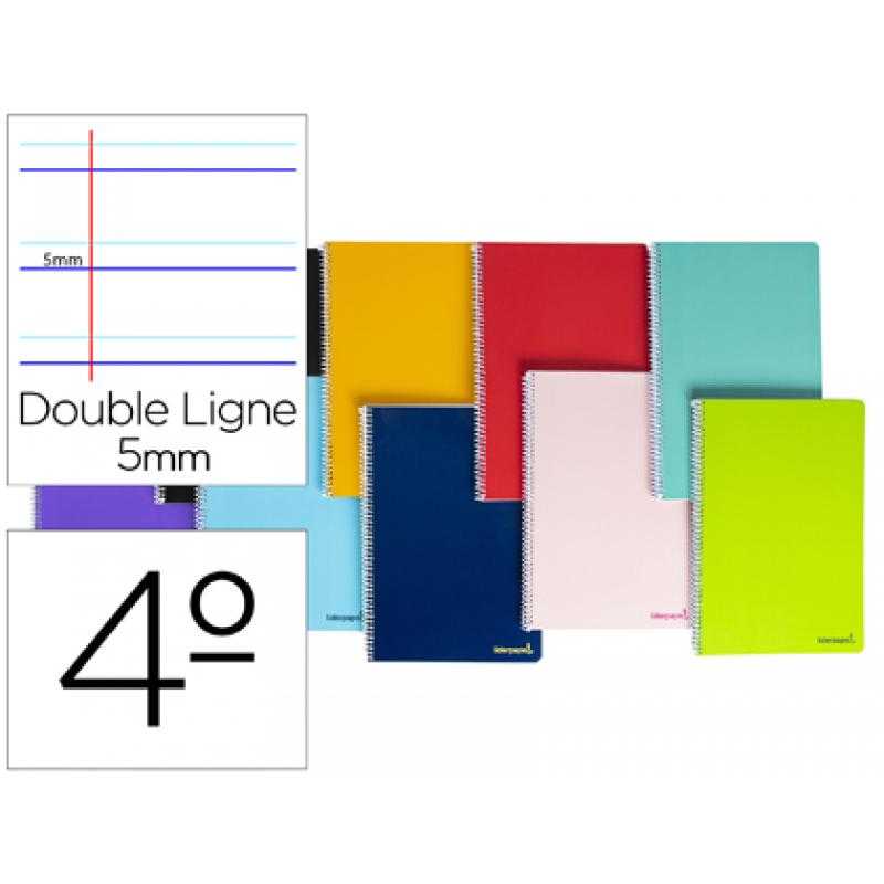 Cuaderno espiral liderpapel cuarto smart tapa blanda 80h 60gr rayado montessori 5mm colores surtidos