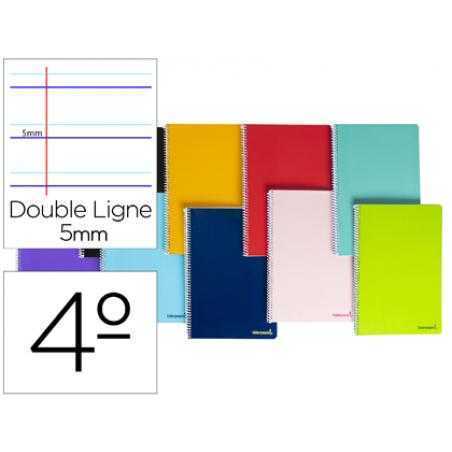 Cuaderno espiral liderpapel cuarto smart tapa blanda 80h 60gr rayado montessori 5mm colores surtidos