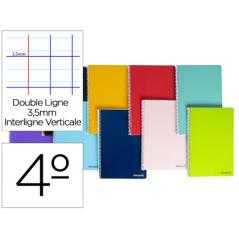 Cuaderno espiral liderpapel cuarto smart tapa blanda 80h 60gr rayado montessori 3,5mm colores surtidos