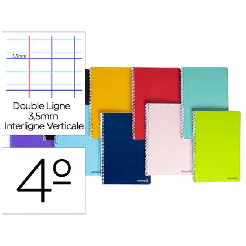 Cuaderno espiral liderpapel cuarto smart tapa blanda 80h 60gr rayado montessori 3,5mm colores surtidos