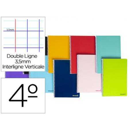 Cuaderno espiral liderpapel cuarto smart tapa blanda 80h 60gr rayado montessori 3,5mm colores surtidos