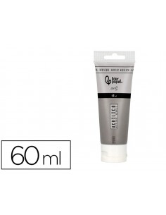 Pintura acrilica liderpapel tubo de plastico de 60 ml color gris