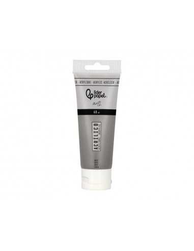 Pintura acrilica liderpapel tubo de plastico de 60 ml color gris