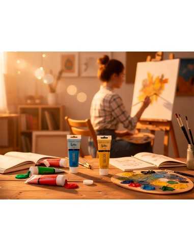 Pintura acrilica liderpapel tubo de plastico de 60 ml color marron